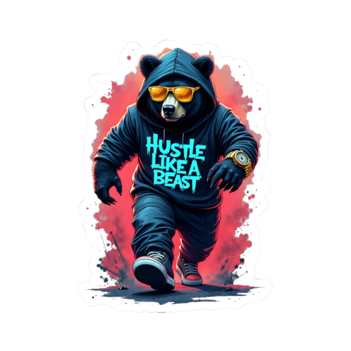 Hustle Like A Beast Sticker
