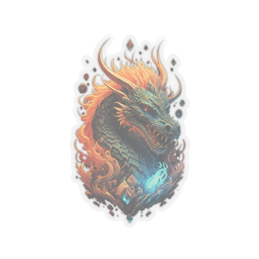 Celestial Dragon Flames Sticker