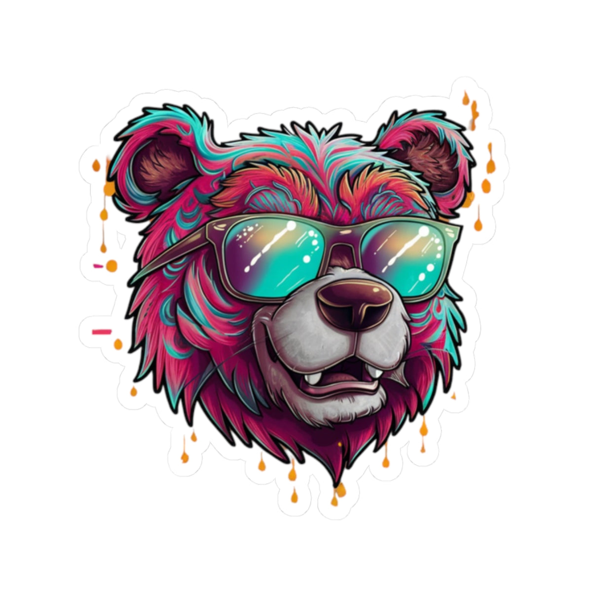 Trippy Bear Sticker