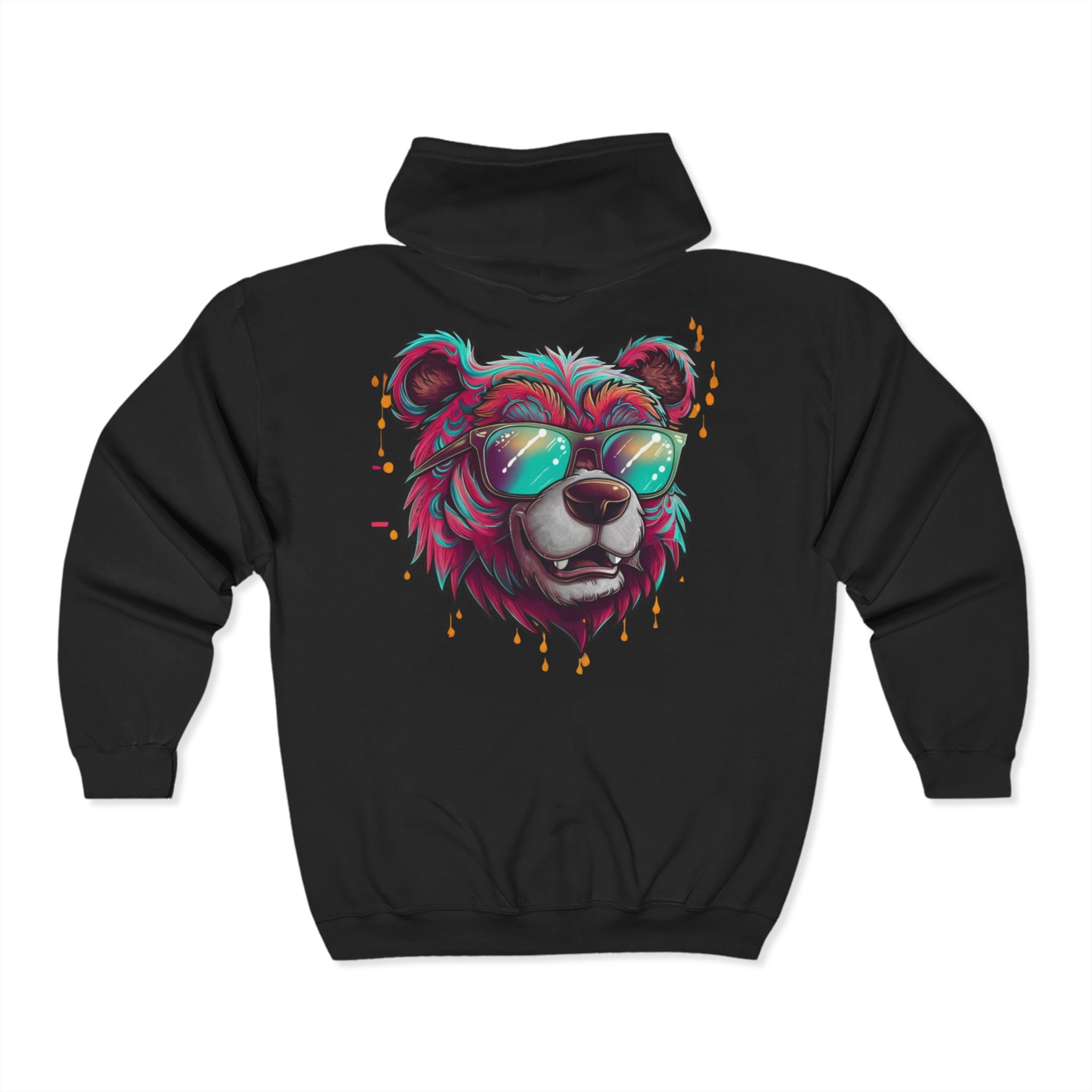 Trippy Bear Zip Up Hoodie