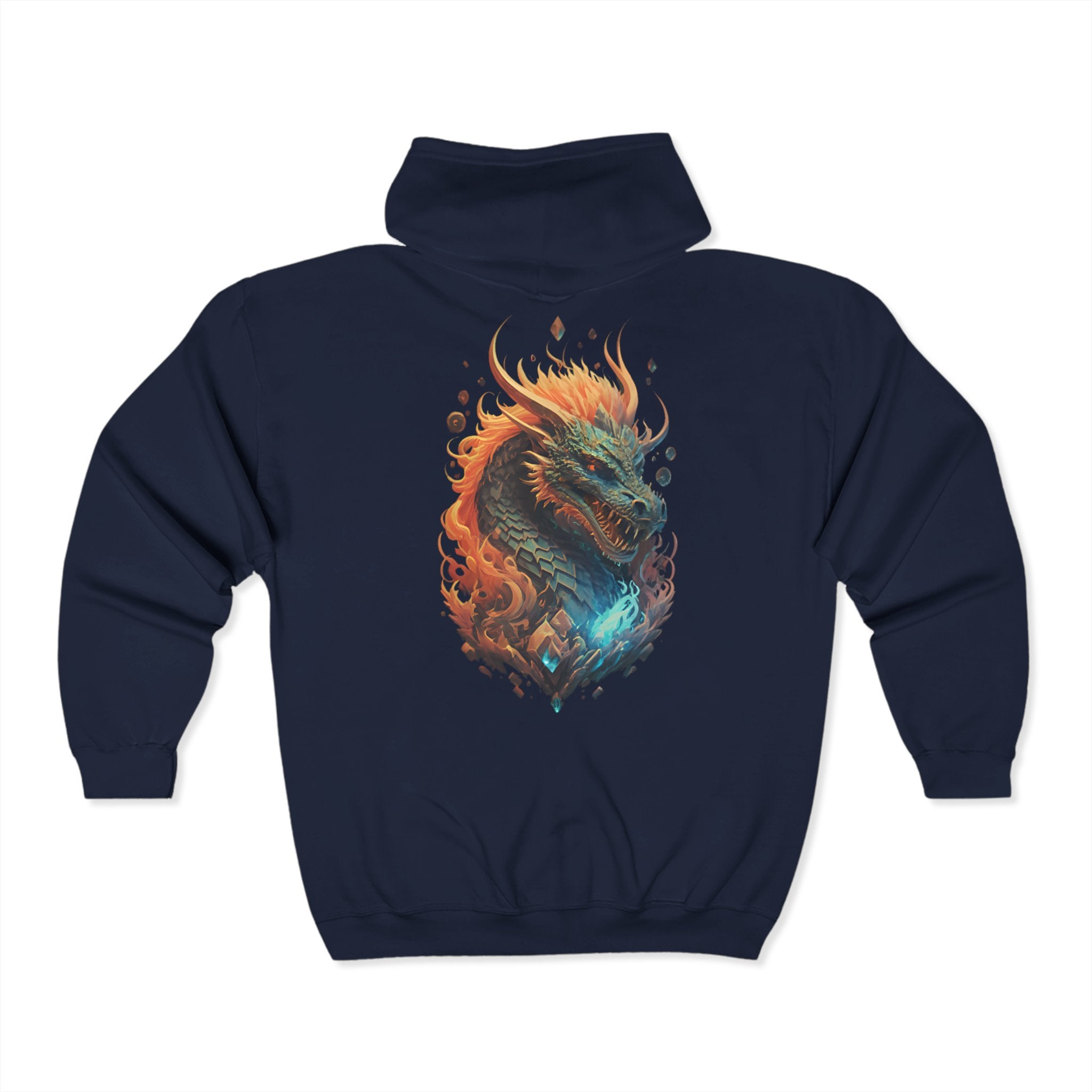 Celestial Dragon Flames Zip Up Hoodie
