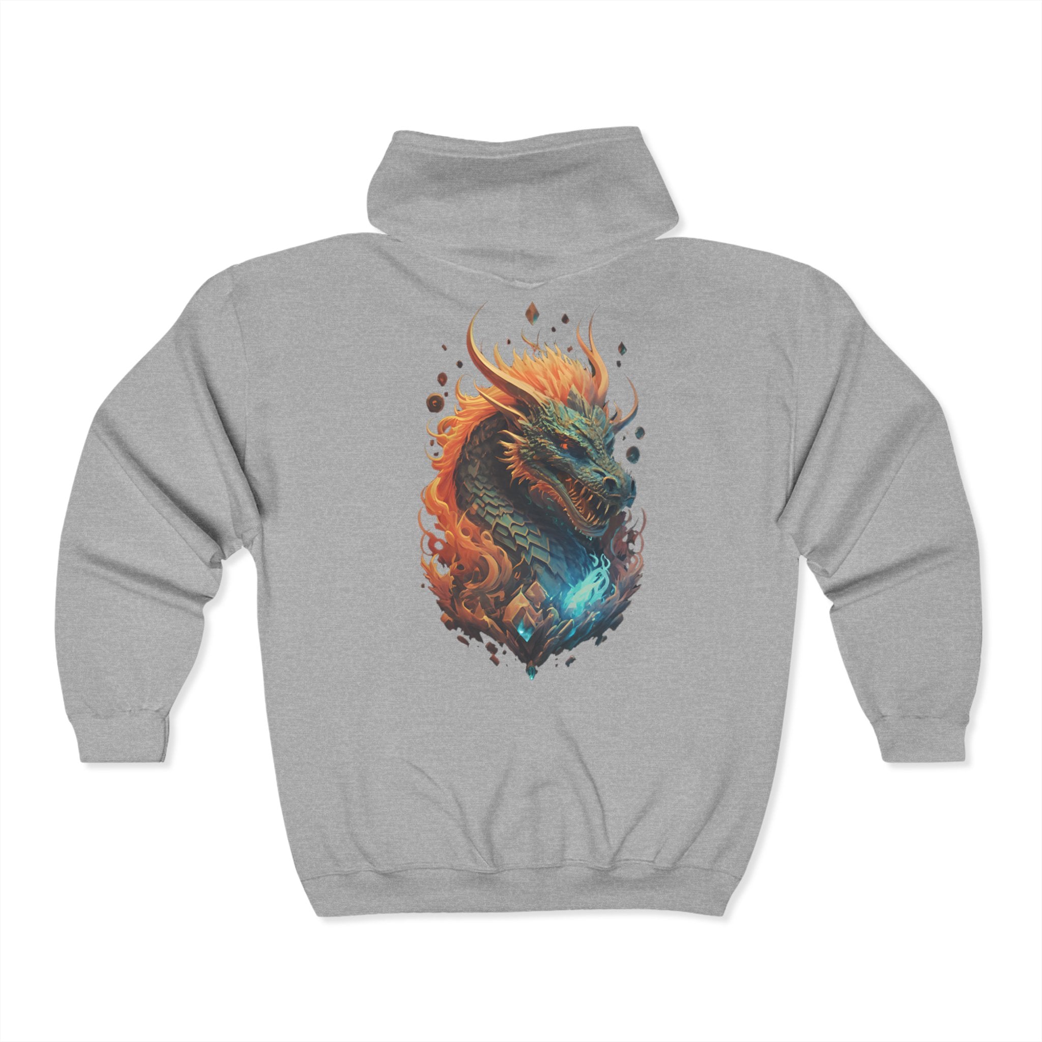 Celestial Dragon Flames Zip Up Hoodie