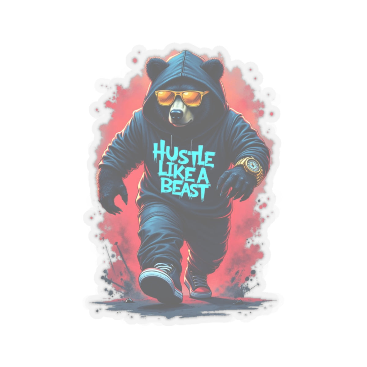 Hustle Like A Beast Sticker