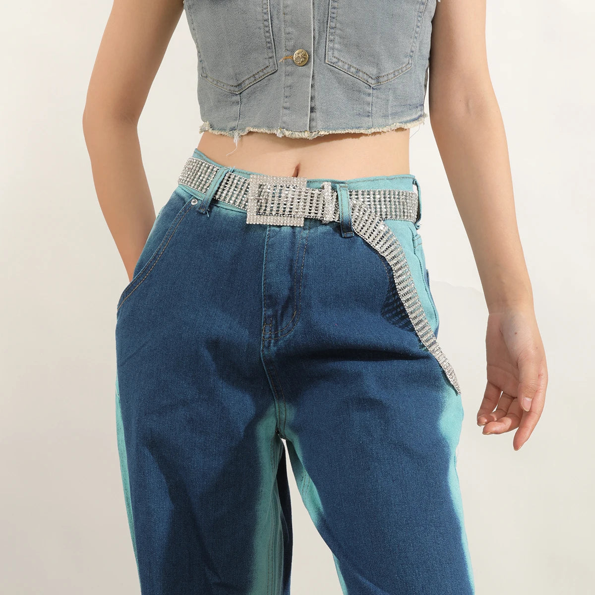 8 Rows Silver Chain Belts