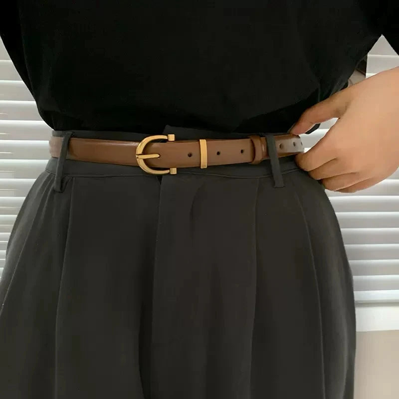 Elegant Leather Women Belt