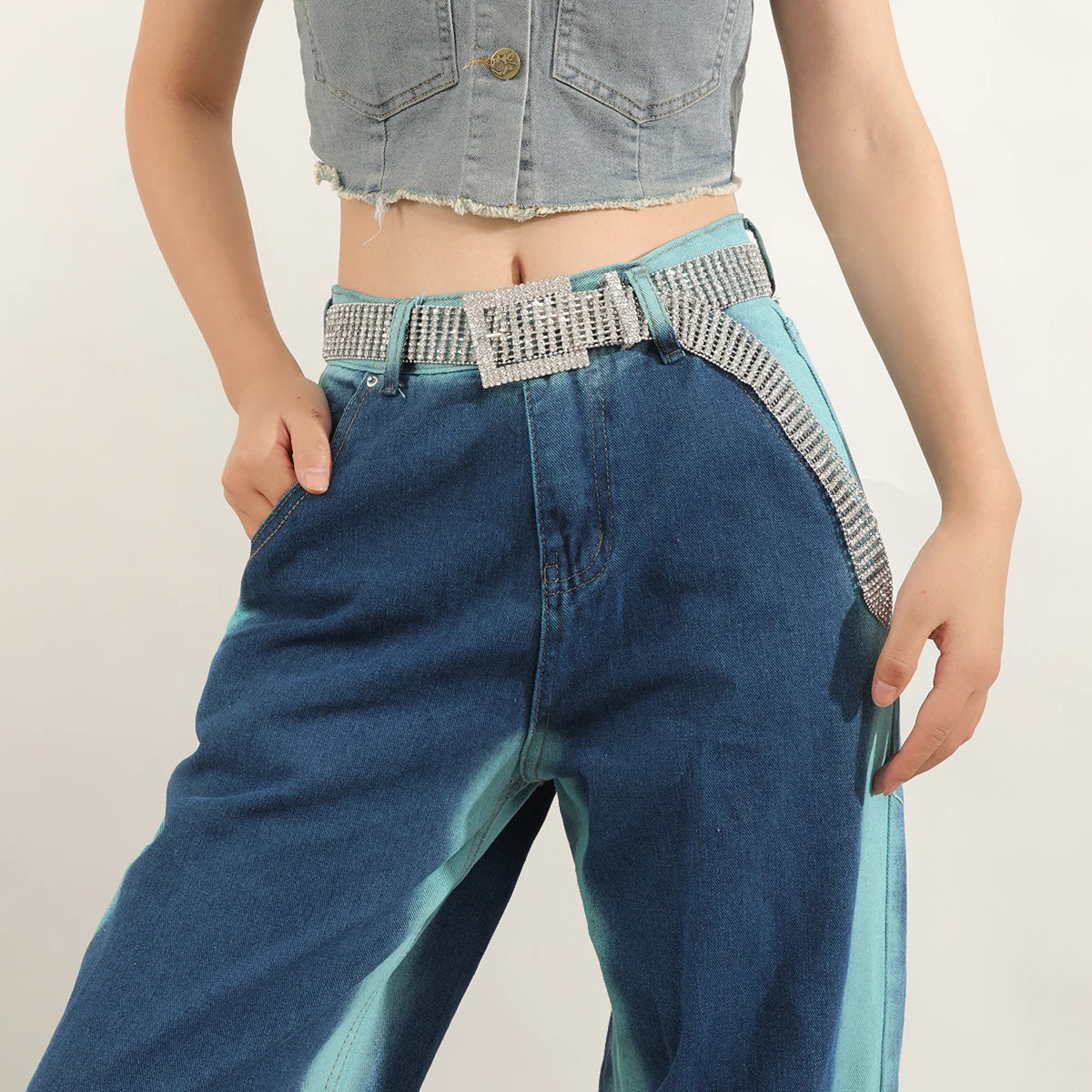 8 Rows Silver Chain Belts