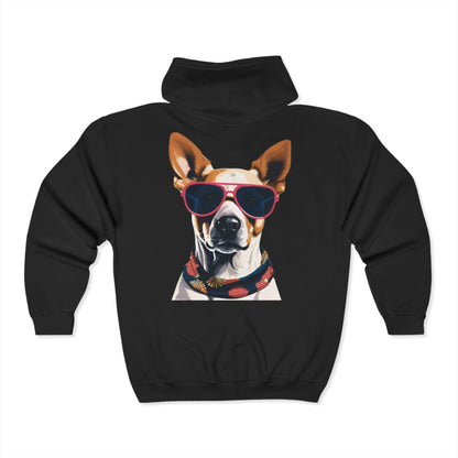 Hipster Pooch Zip Up Hoodie