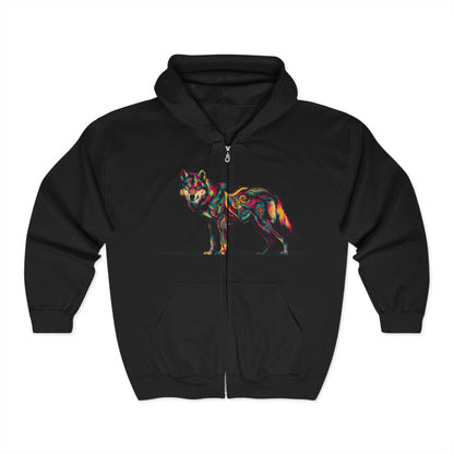 Desert Wind Wolf Zip Up Hoodie