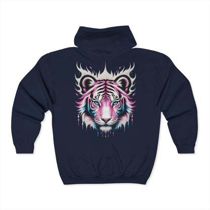Blush Frost Tigre Blanco Zip Up Hoodie