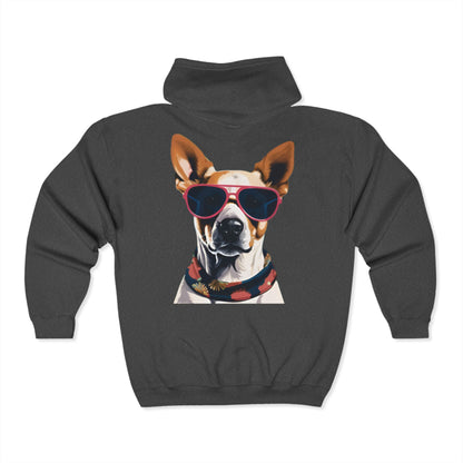Hipster Pooch Zip Up Hoodie