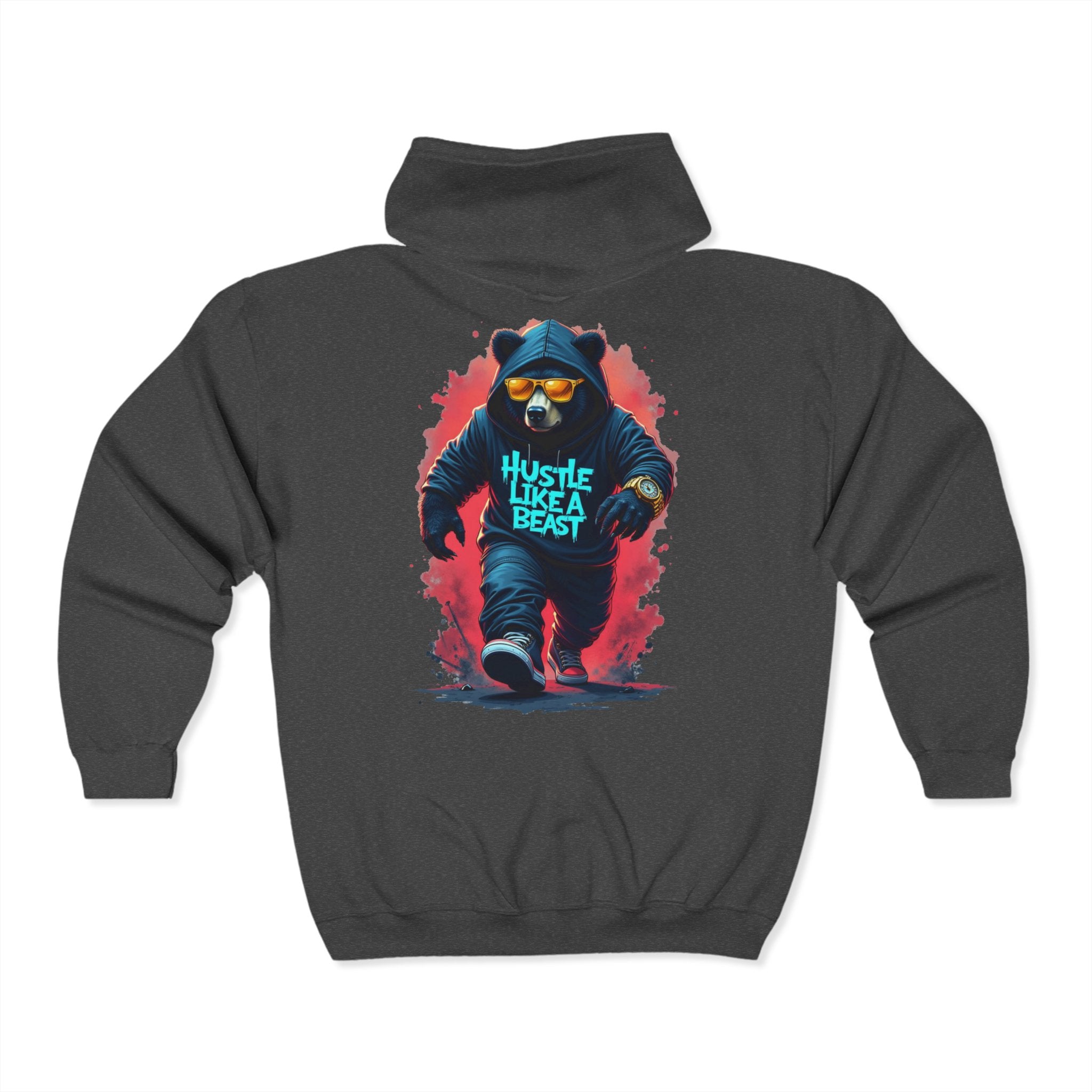 Hustle Like A Beast Zip Up Hoodie