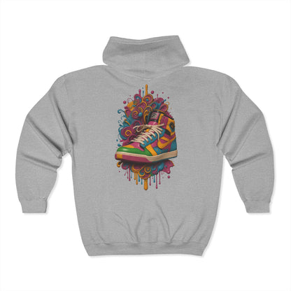 Color Burst Step Zip Up Hoodie