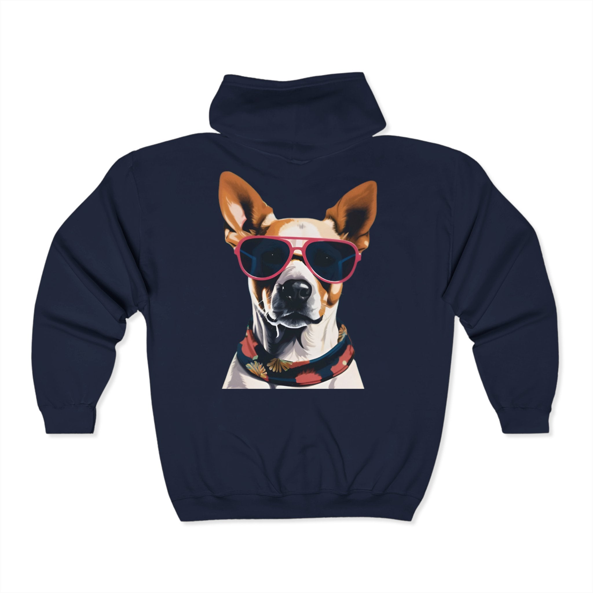 Hipster Pooch Zip Up Hoodie