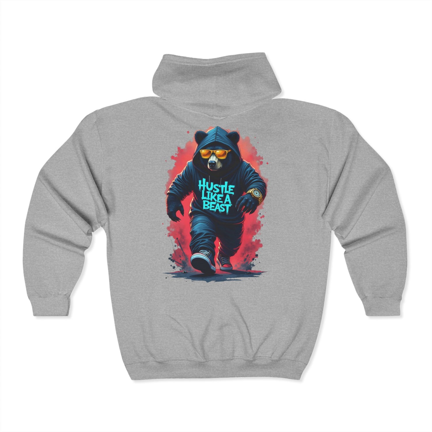 Hustle Like A Beast Zip Up Hoodie