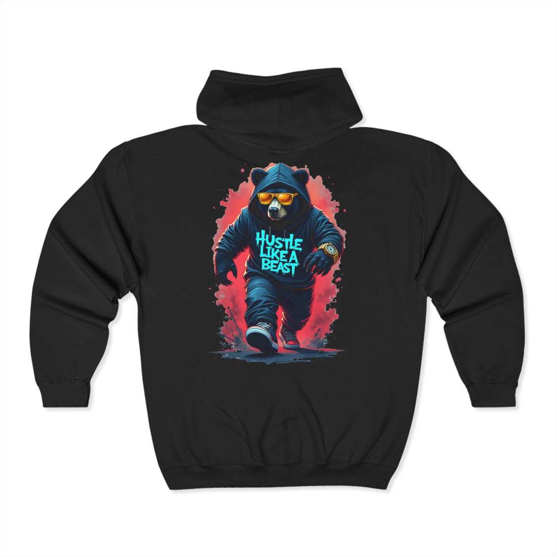 Hustle Like A Beast Zip Up Hoodie