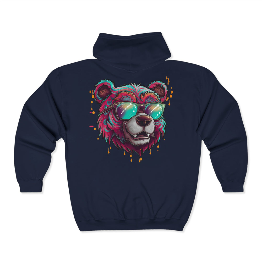 Trippy Bear Zip Up Hoodie