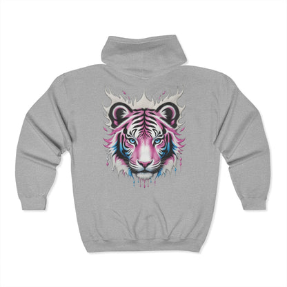 Blush Frost Tigre Blanco Zip Up Hoodie